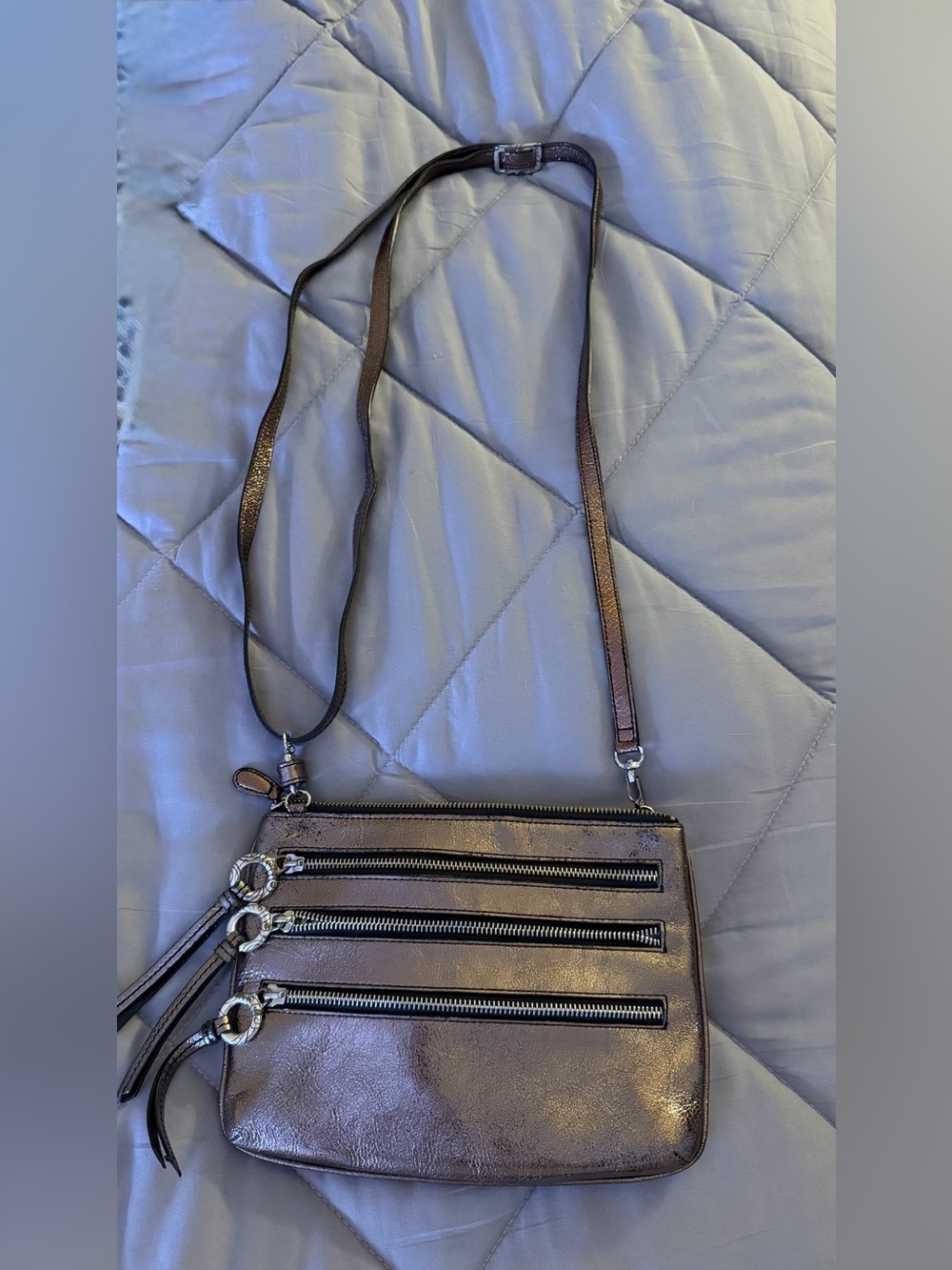 Brighton Metallic Brown Crossbody Bag